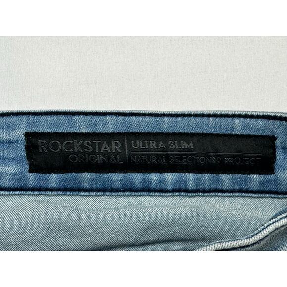 Rockstar Original Men's Ultra Slim Distressed Blue Denim Jeans - Size 30x33 - Picture 4 of 5